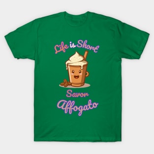 "Divine Delight: Affogato Awakening"- Coffee Food Icecream T-Shirt